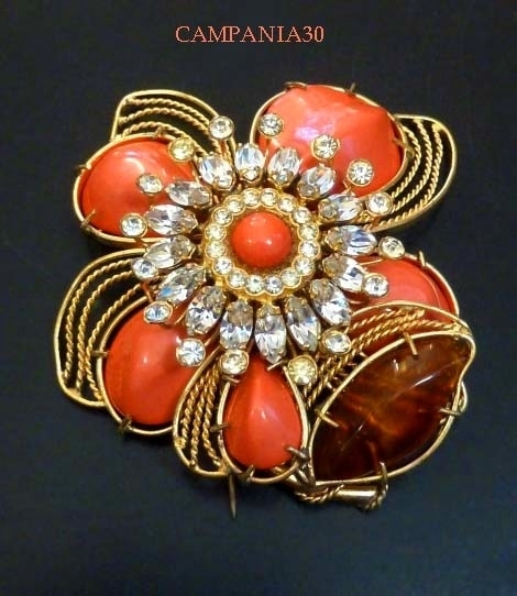 SB1815 - SPILLA FIORE CORALLO ANNI '40 - LE COLLEZIONI  DI CAMPANIA30